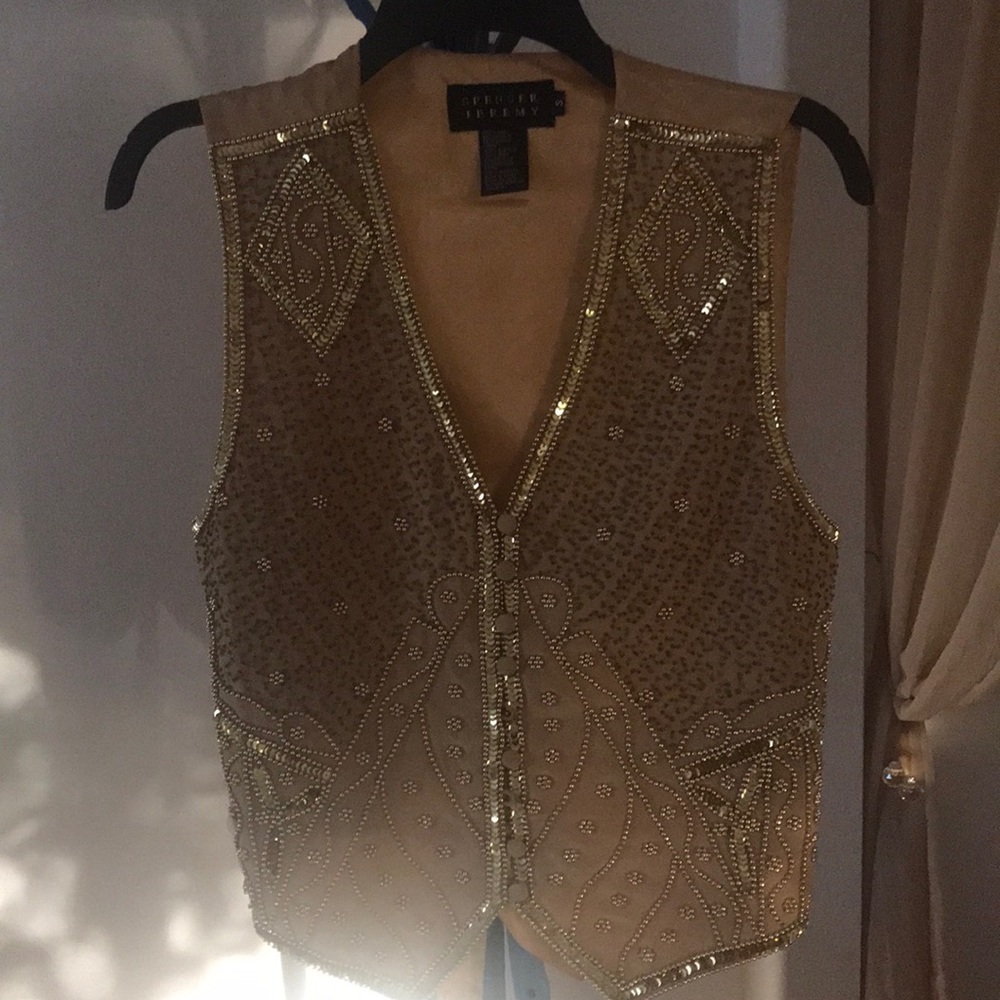 Gold Sequin Dressy Vest